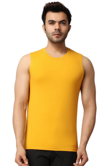 Men's Yellow Gym Muscle Tee