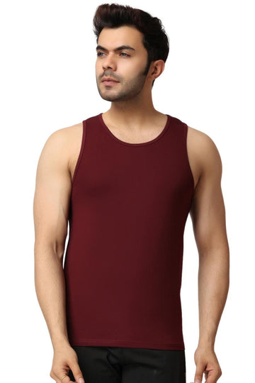 Men's Gym  Maroon Vest Stringer And Tank Top
