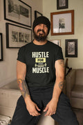 Men's Hustle For That Muscle Printed Regular Gym T Shirt