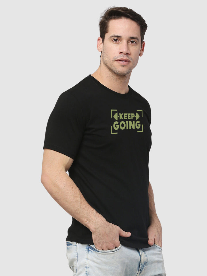 Men's Keep Going Gym Printed Regular T-Shirt Side View