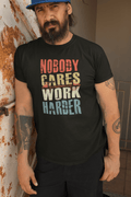 Men's Black Nobody Cares Regular Gym T-Shirt