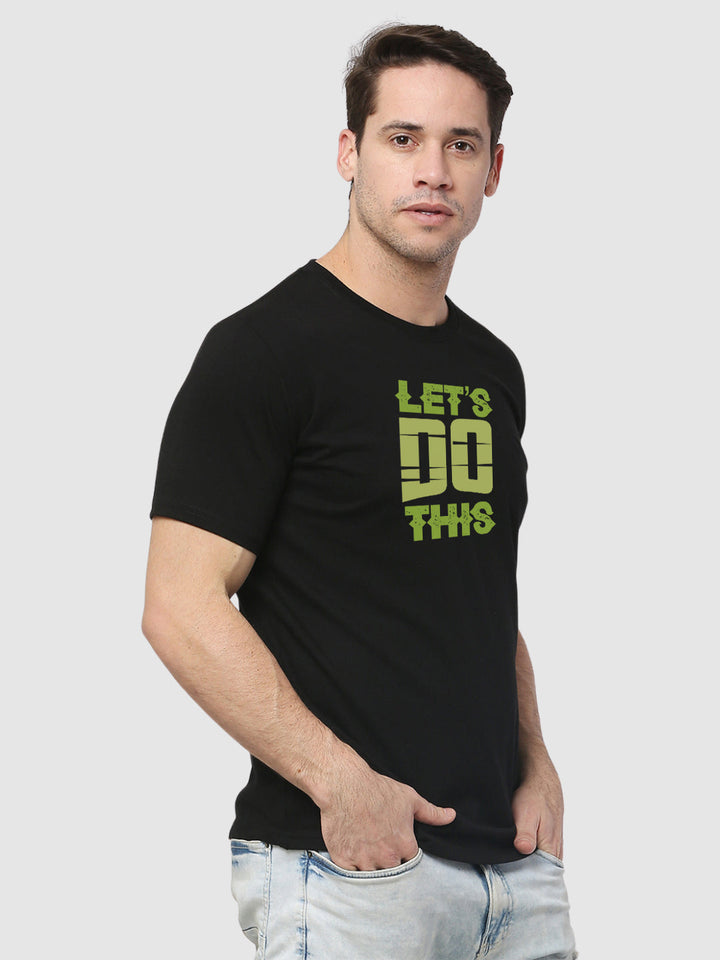 Men's Lets Do This Printed Regular Gym T-Shirt Side View