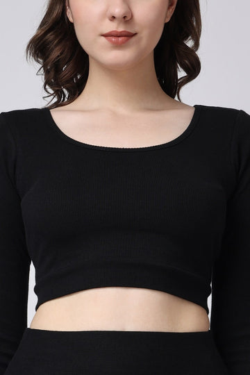 Women's Ribbed Gym Co-Ord Set Slim Fit Closeup View